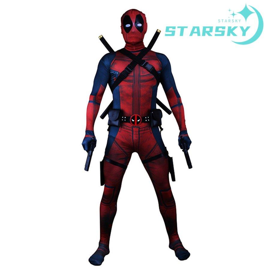 L[赤字販売][出荷が早い]デッドプール2 全身タイツ　弾力・伸縮性あり　子供用　大人用　 コスチューム　仮装　コスプレ衣装　ハロウィン イベント