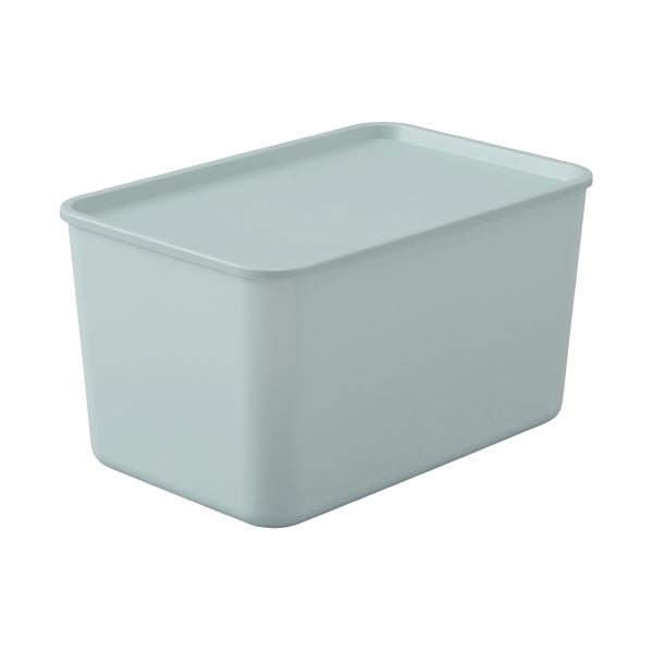 （まとめ）アイリスオーヤマ フタ付き積み重ねボックス45D ブルー（x3セット）