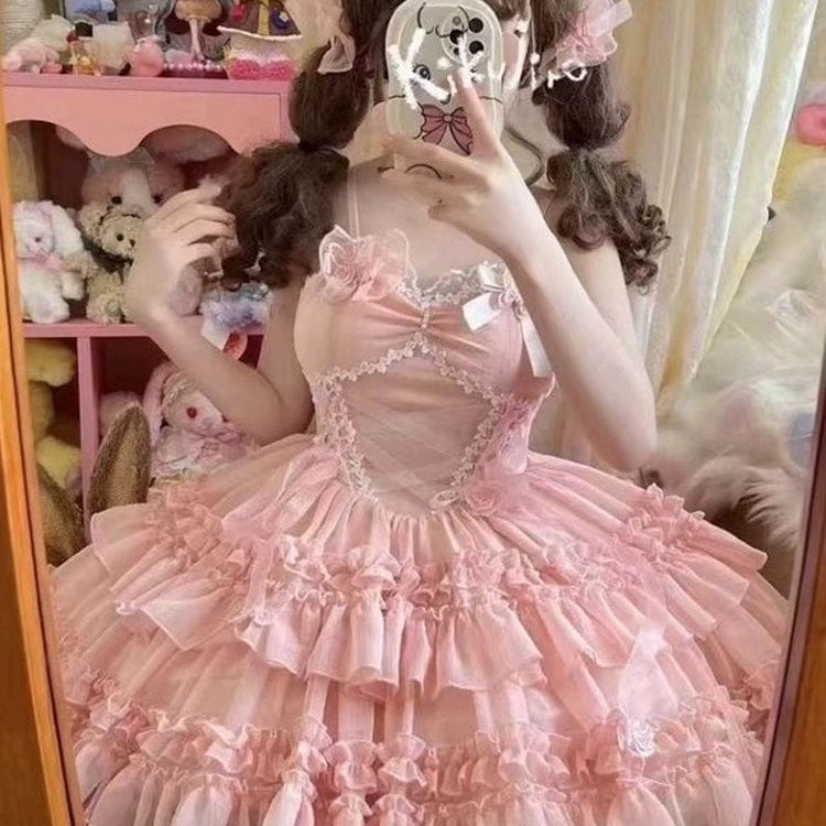 ロリータ 薄い ロリータ キャミソールjskワンピース サマードレス ロールプレイング 5,386円