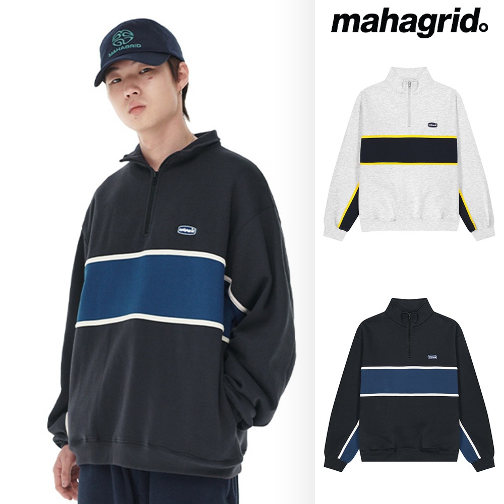 [mahagrid] DOT LOGO EMB HALF ZIP-UP