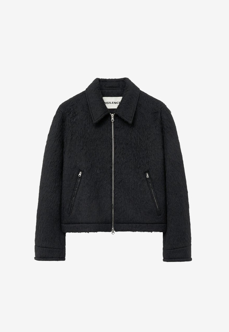 【INSILENCE】[WOMEN] HAIR OMAMENT ZIP-UP JACKET : BLACK