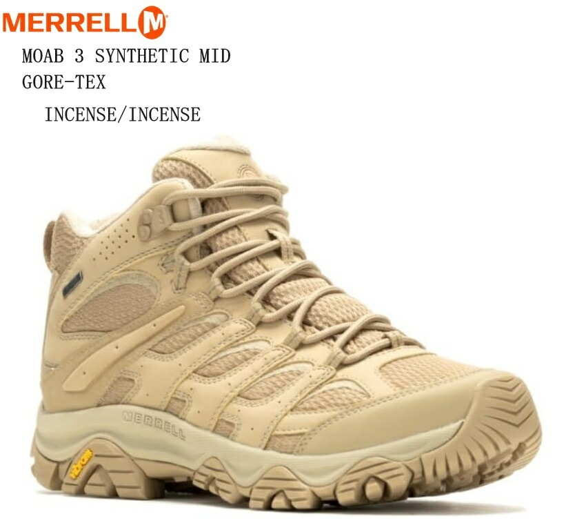 MERRELL(メレル)MOAB 3 SYNTHETIC MID GORE-TEX(WIDE WIDTH) メンズ トレッキングカジュアルブーツ J500435 J500431 防水仕様 ハイキング