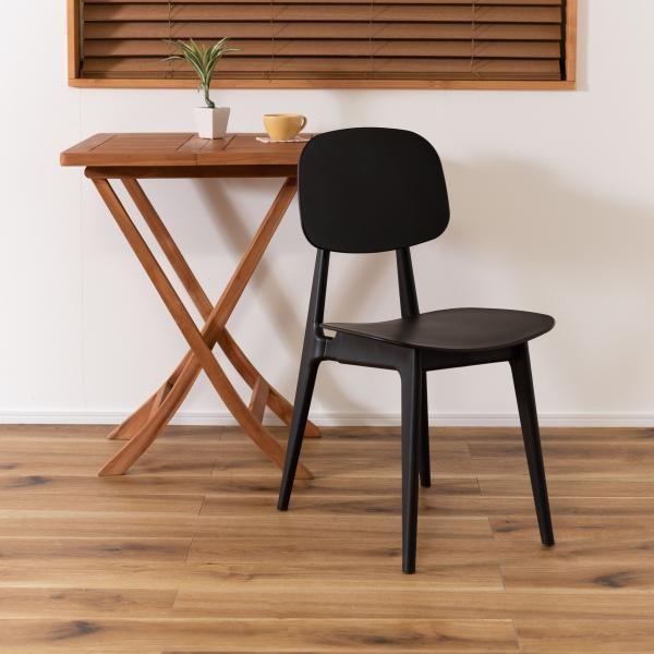 チェア 1脚 ダイニングチェア 椅子 おしゃれ シンプル リビング デスク 肘なし ひじなし 撥水 ポリプロピレン 黒 イス 1人用 一人掛け ひとりがけ ID012