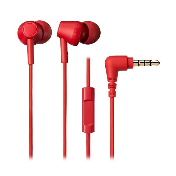 オーディオテクニカサスティナブル素材 マイク付きイヤホン レッド ATH-CK350XIS RD 1台 5,257円