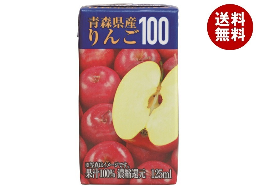共進牧場 青森県産りんご100 125ml紙パック×24本入×(2ケース)