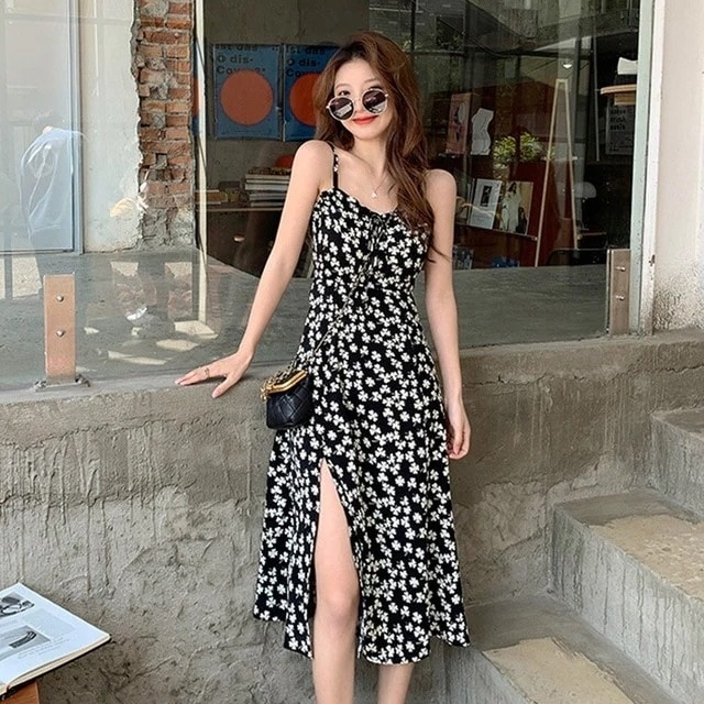 アウター レディース フレアワンピース マキシ丈 ノースリーブ 柄 フラワー 春 夏 秋 4,896円