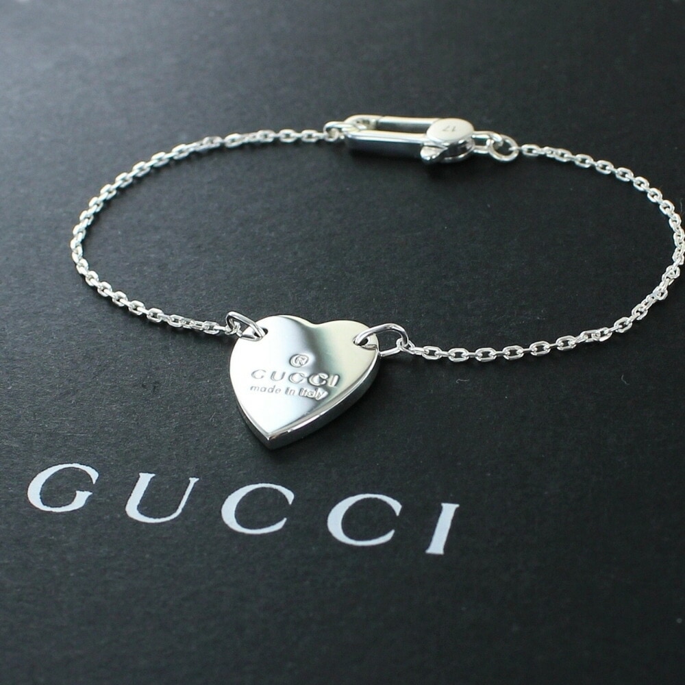 GUCCI グッチ ブレスレット ハート レディース シルバー925 おしゃれ チェーンブレスレット ブランドアクセサリー 誕生日 結婚式 結婚記念日 プレゼント 妻 彼女 お祝い ギフト シルバーア