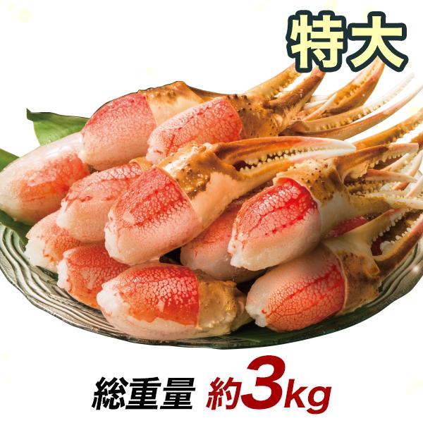 ポーション ずわいがに 生 特大生ずわい爪肉剥き身 総重量:約3kg(正味2.4kg) 2セット カニ鍋 かにしゃぶ