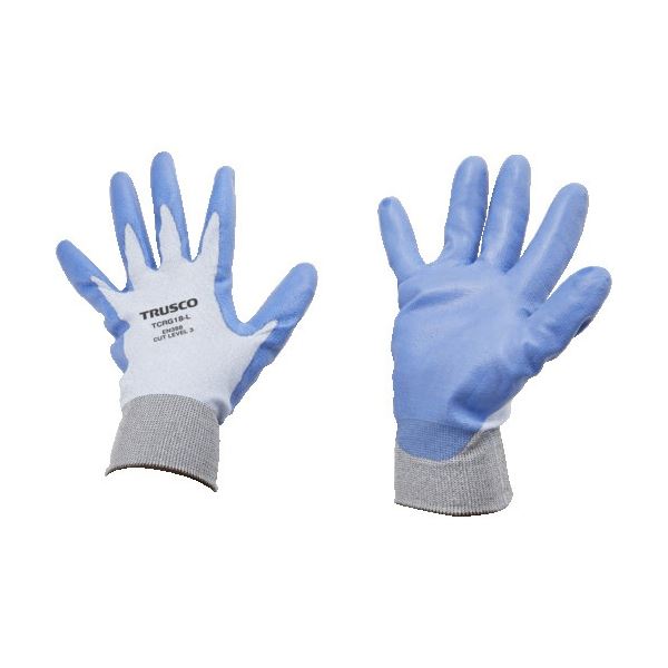 (まとめ) TRUSCO 耐切創手袋 ポリウレタンコーティング 18ゲージ編 Lサイズ TCRG18-L 1双 (×3セット)
