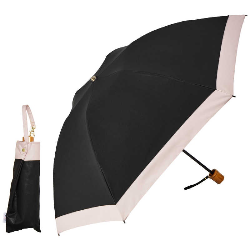 KIZAWA　逆さ式日傘シルキーラックス sakasa glare バイカラー ［日傘 /50cm］ ブラック×ホワイト　S011-M55O-black-pink 5,060円