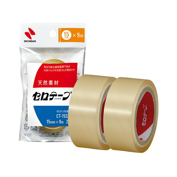 （まとめ）ニチバン セロテープ 小巻15mm×9m CT-15S2PN 1パック（2巻） (×50セット)