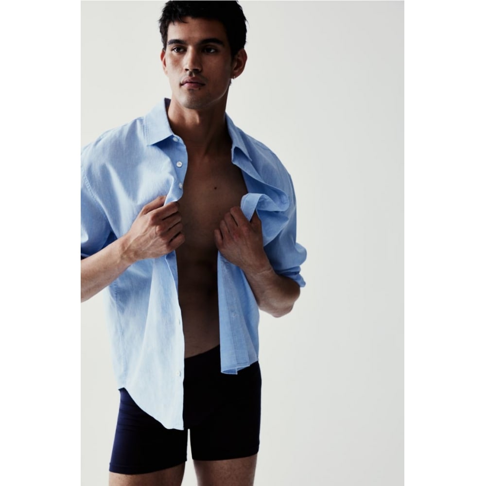 H&M コットンドローストリング 5点セットグレーメランジ/ネイビーブルー/ホワイト