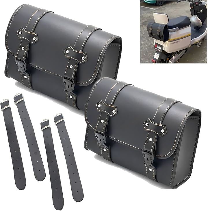 バイク バッグ サイドバッグ ２個セット バイクバッグ サドルバッグ ツーリング バック ツール 財布 小物入れ かばん 防水(ブラック：２個セット)