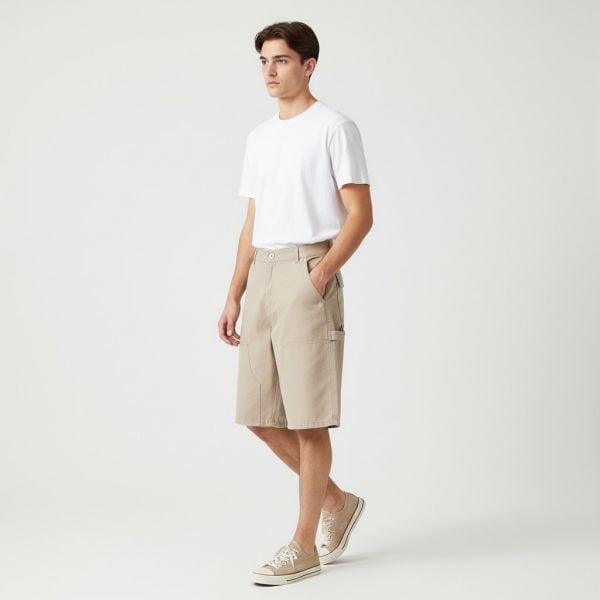 Bermuda Carpenter Cotton Pants_Beige
