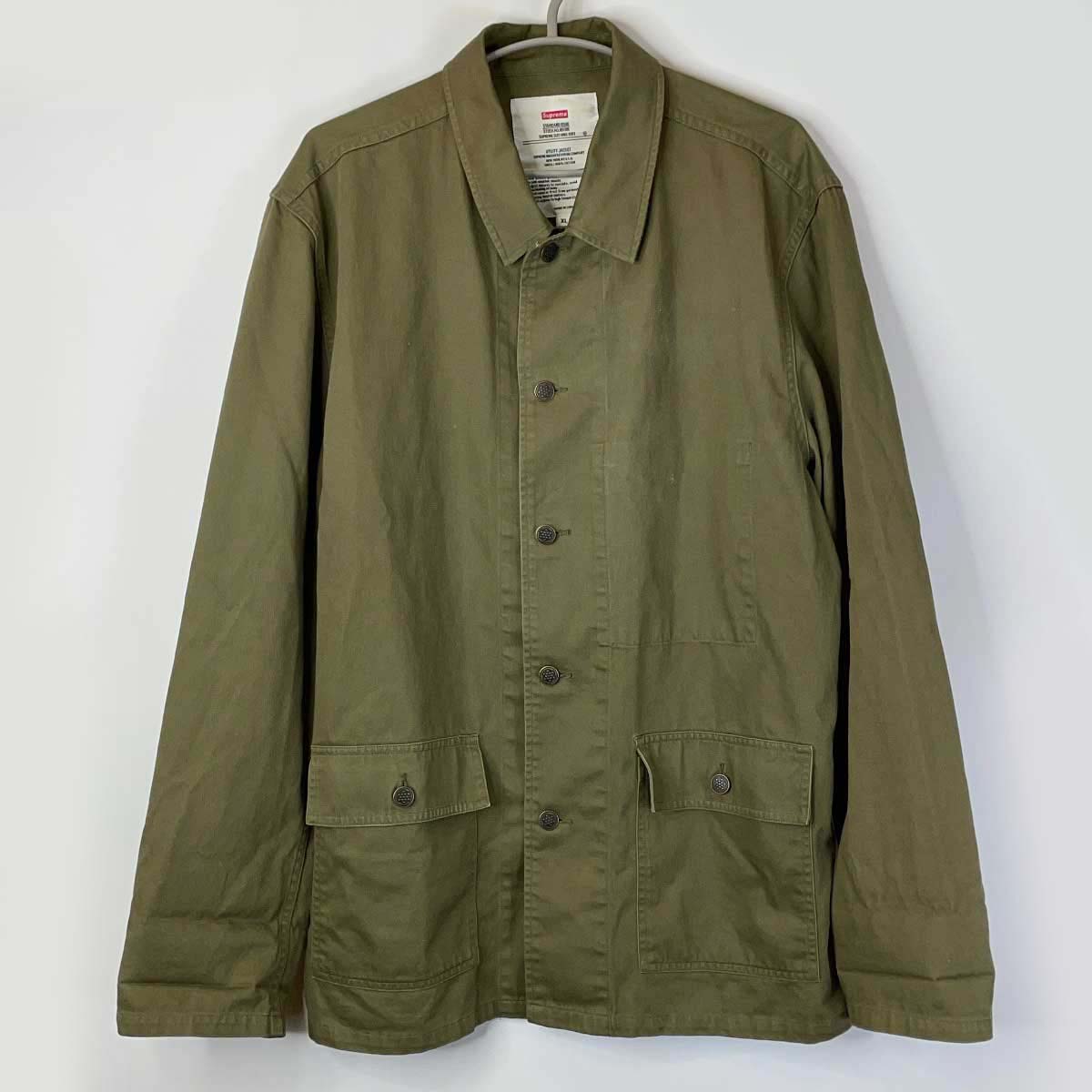 【中古】Supreme ユーティリティ ジャケット Utility Jacket XL オリーブ メンズ ミリタリー シュプリーム