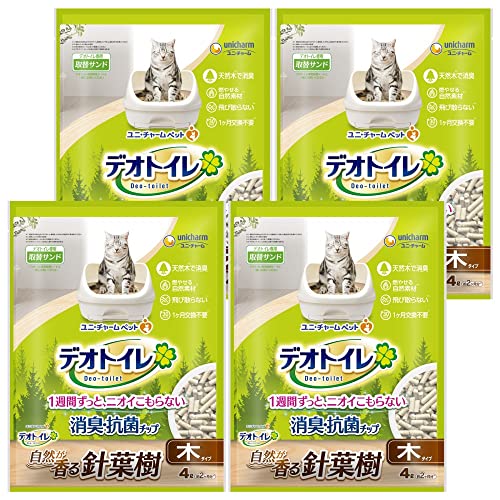 デオトイレ 針葉樹の消臭・抗菌チップ 16L(4L×4袋) [猫砂] システムトイレ 猫用 【まとめ買い】
