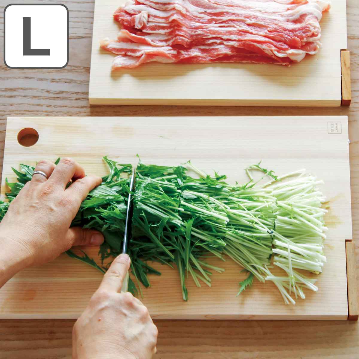 まな板 24x39cm STYLE JAPAN ひのきのまな板 スタンド式 Lサイズ 木製