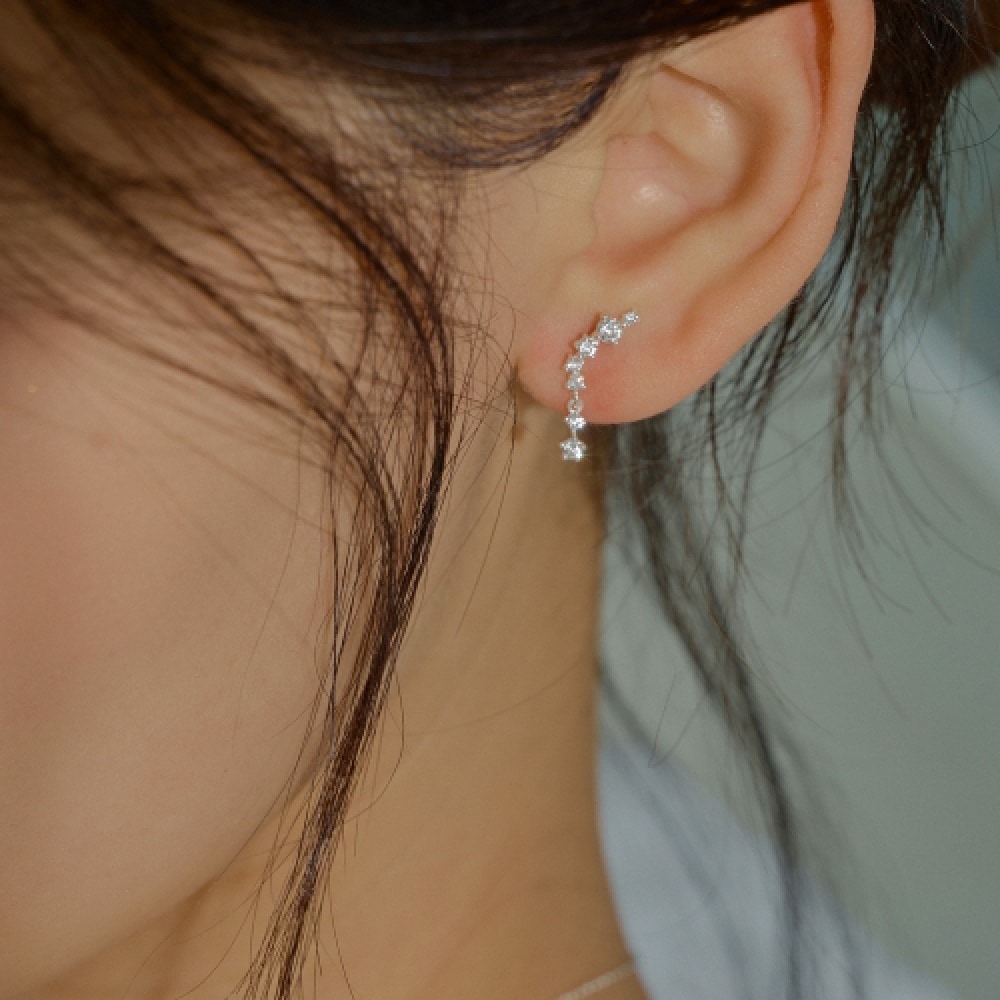 WBL 925 シルバールミシルエットラインピアス