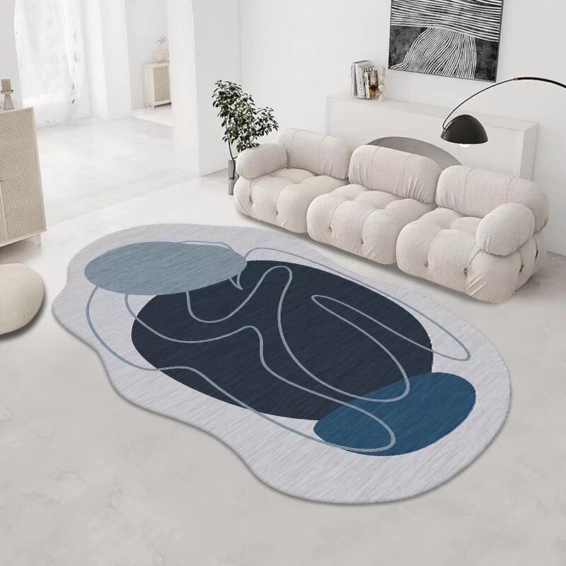 シンプルな濃縮模倣カシミアリビングルームカーペットクリームスタイルフロアマットスペシャルシェイプホームハイレベルの汚れたコーヒーテーブルソファカーペット