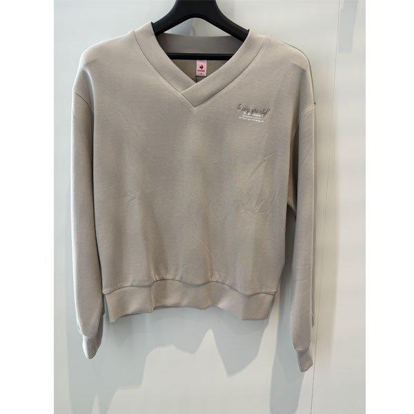 女性ダブルテンション2.0ルーズフィットVネックTシャツ QR122OFS11 BEG