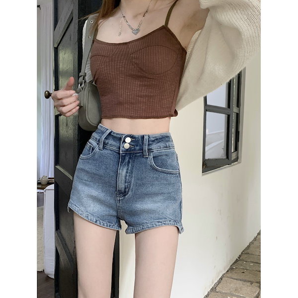 Qoo10] ホットガールレトロデニムショートパンツ