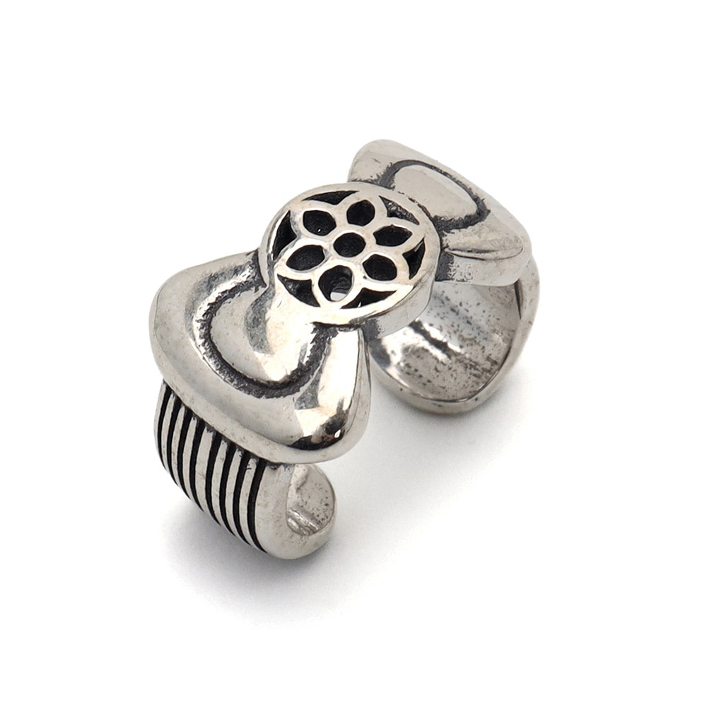 S925 リボン イヤーカフ アンティーク [ec096]