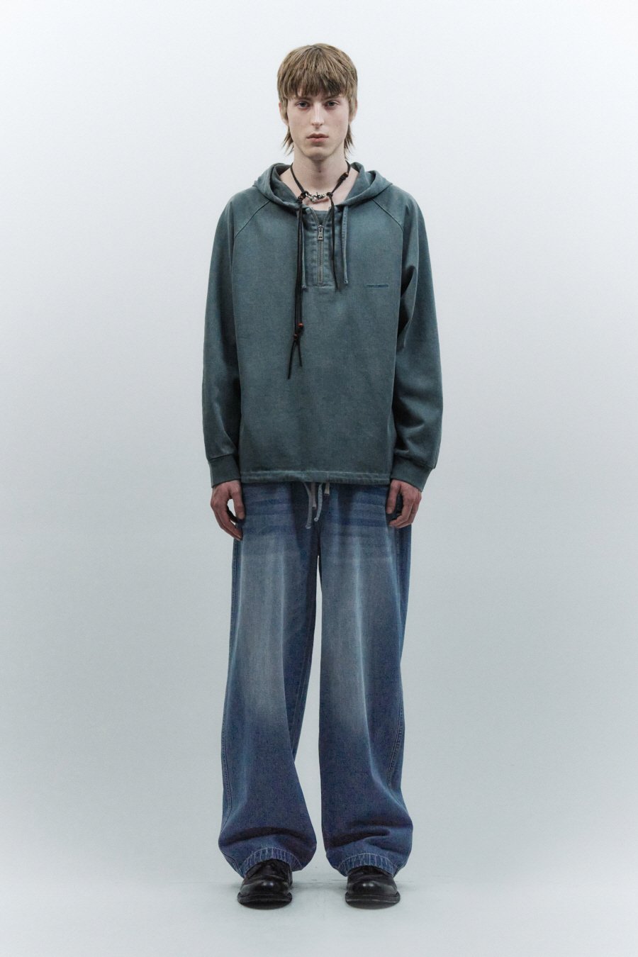 【INSILENCE】 LIGHT DENIM WIDE PANTS : BLUE