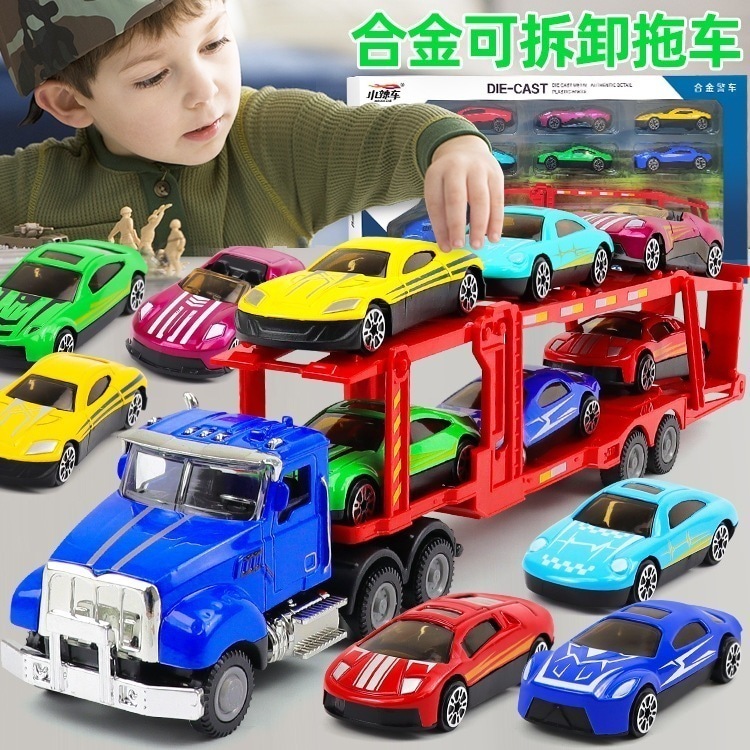 子供用合金車モデル男の子用合金スライディングトレーラー消防車エンジニアリング車両セットをお勧めします