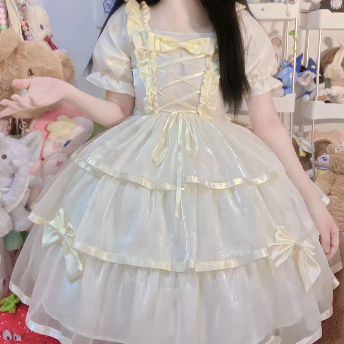 [月光少女 op] バースデードレス キャベッジ ロリータ オーガンザ ロリータ プリンセス ドレス 5,345円