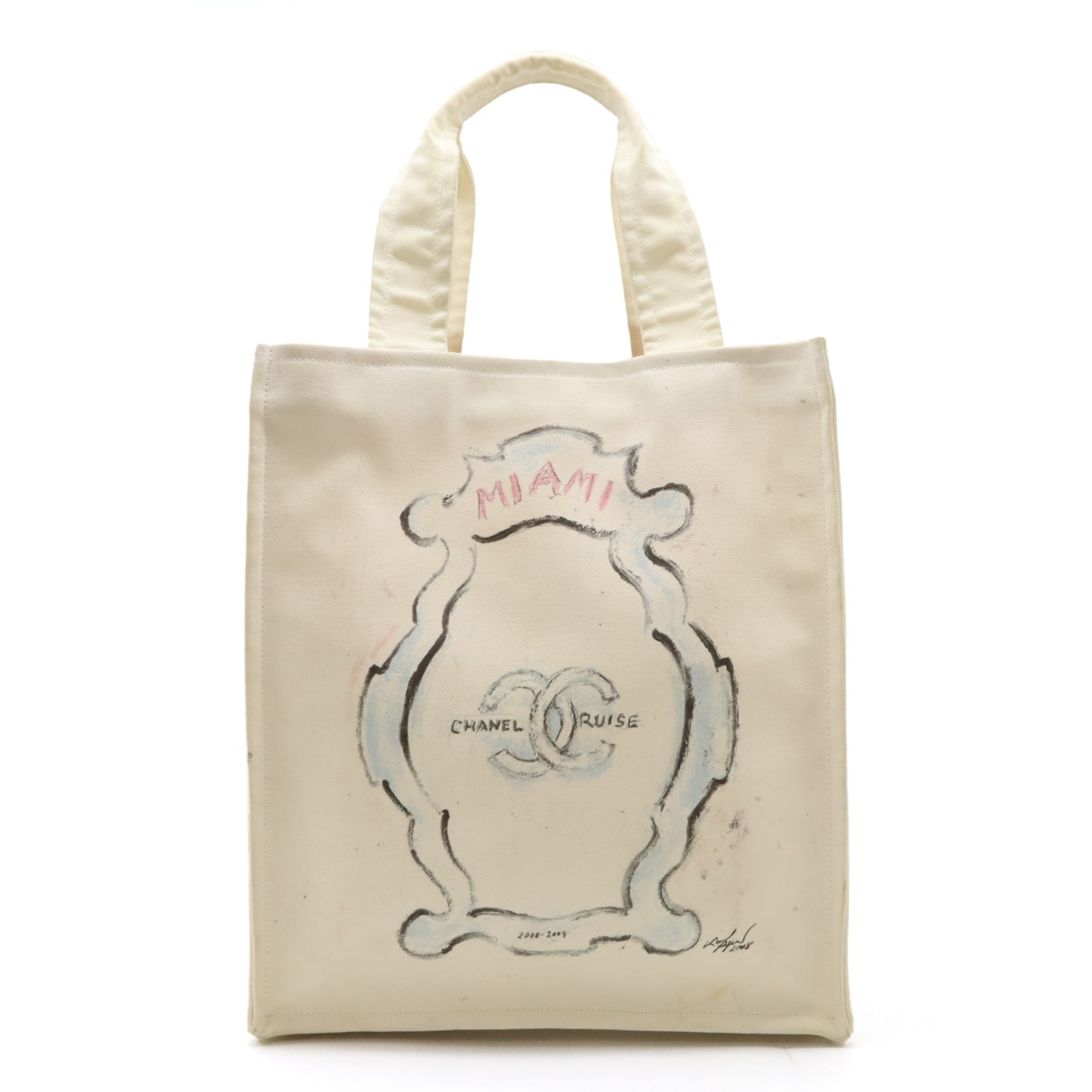 マイアミ クルーズライン ココマーク トートバッグ ラージトート ショルダーバッグ 肩掛け キャンバス アイボリー A4606