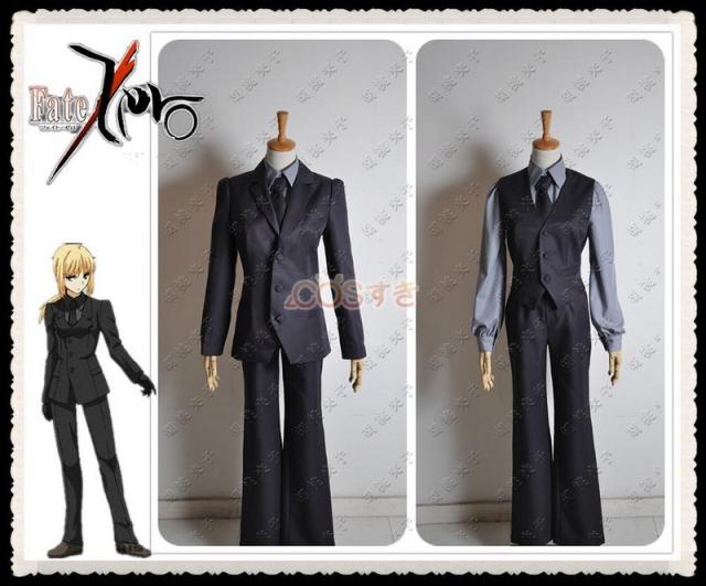 【全店任意2枚購入で100円OFF】Fate Zeroフェイト ゼロ Fate stay nightフェイト ステイナイト セイバー騎士王アーサー 黒い コスプレ衣装 COS 高品質