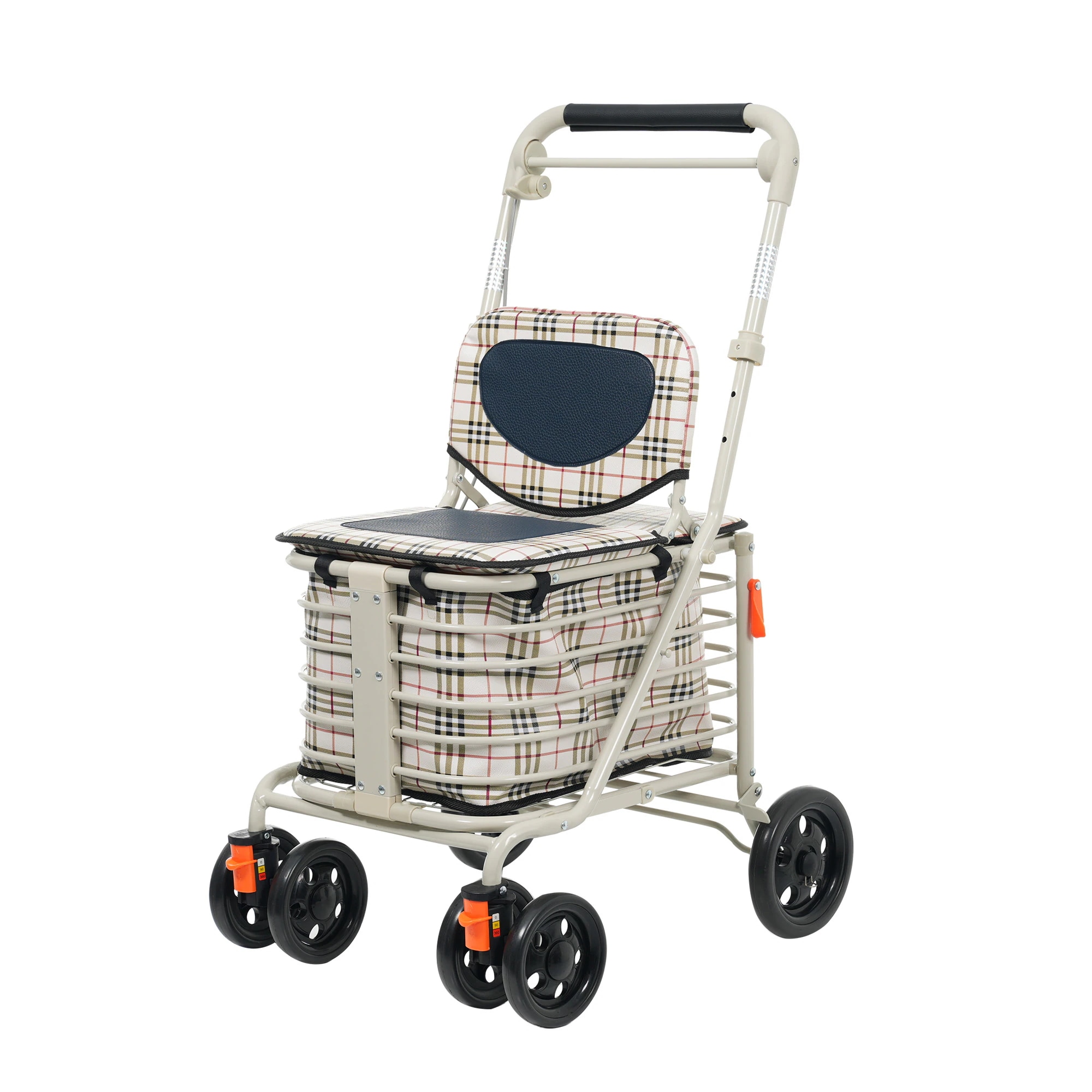 【国内在庫品 急速出荷】歩行器 歩行車 シルバーカー 3wayキャスター 室外用 高さ調整可能 折りたたみ可能 座面付き 四輪 キャスター付き おしゃれ 座れる 散歩 シニア 歩行補助 買い物 ショッ