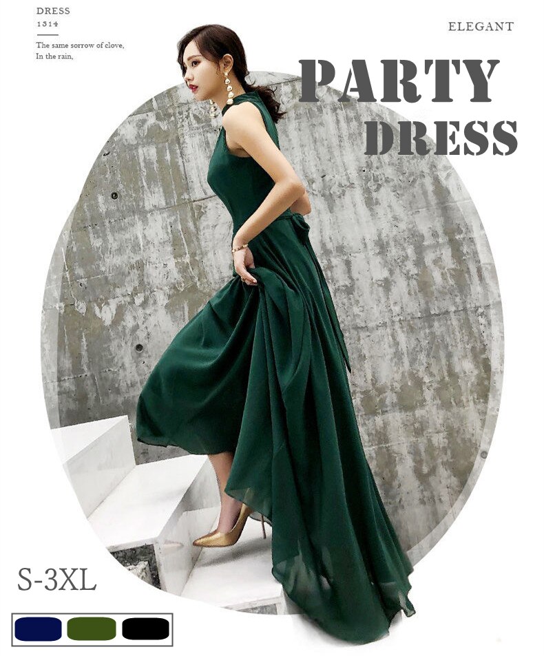 アメリカのノースリーブドレスロングスカートグリーンノースリーブドレスと呼ばれる結婚式の男