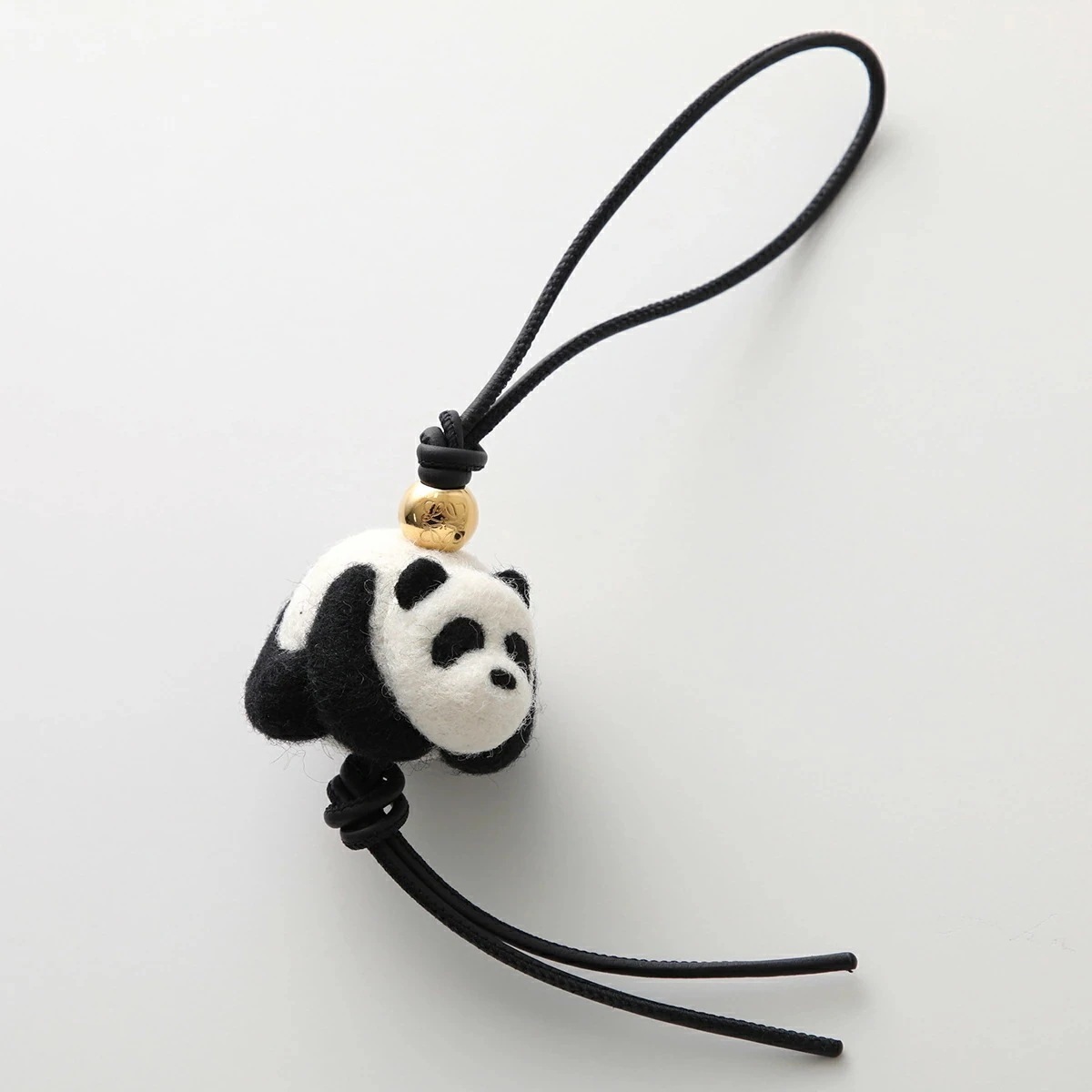 LOEWE ロエベ バッグチャーム PANDA CHARM パンダ チャーム CA36232X29 レディース キーホルダー フェルト × レザー アナグラム 1102/NEGRO-BLANCO