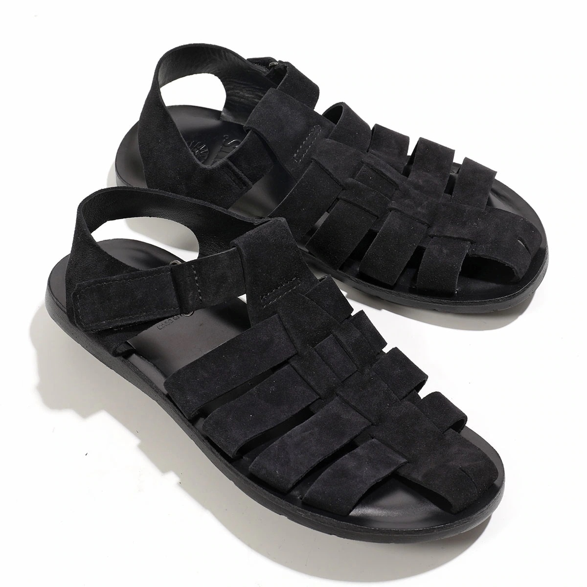 ZEUS ゼウス サンダル 23009 メンズ バックストラップ レザー コンフォート スライドサンダル シューズ 靴 CAMOSCIO NERO