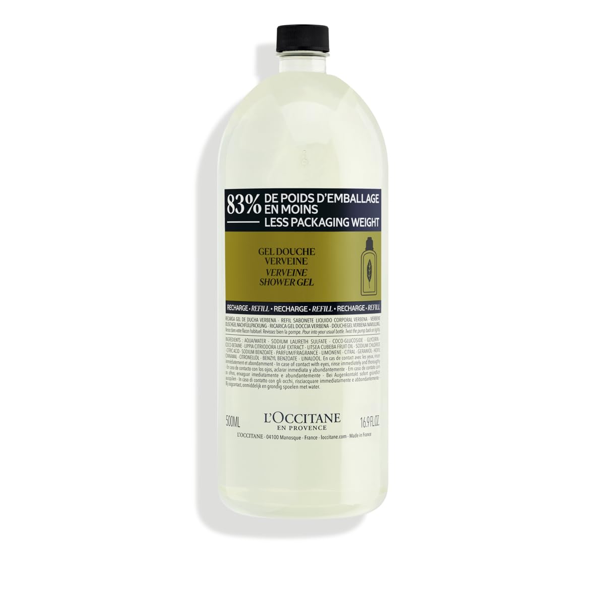 ロクシタン(L OCCITANE) ヴァーベナ シャワージェル レフィル 詰め替え 500mL ボディソープ 女性 男性 メンズ 人気 大容量 詰め替え用