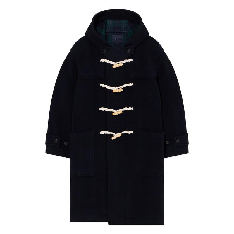 チェックフードダッフルコート ダークネイビー CO2504CT02DN