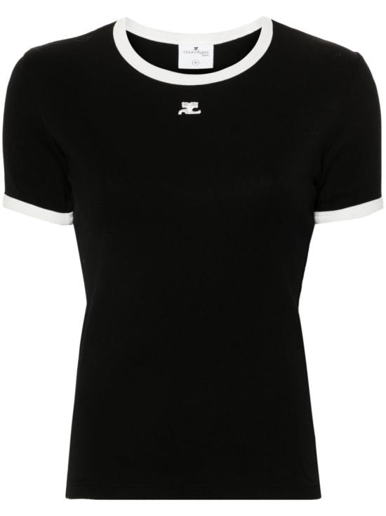 COURREGES Women Tops VESJTS017JS0070 9901 BLACK HERITAGE WHITE