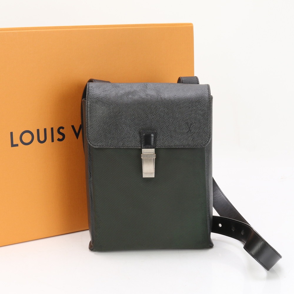 美品 タイガ サラトヴ PM M30892 レザー×ナイロン ショルダーバッグ 斜め掛け メッセンジャー ビジネス 通勤 トート メンズ MMM BH13-3 中古