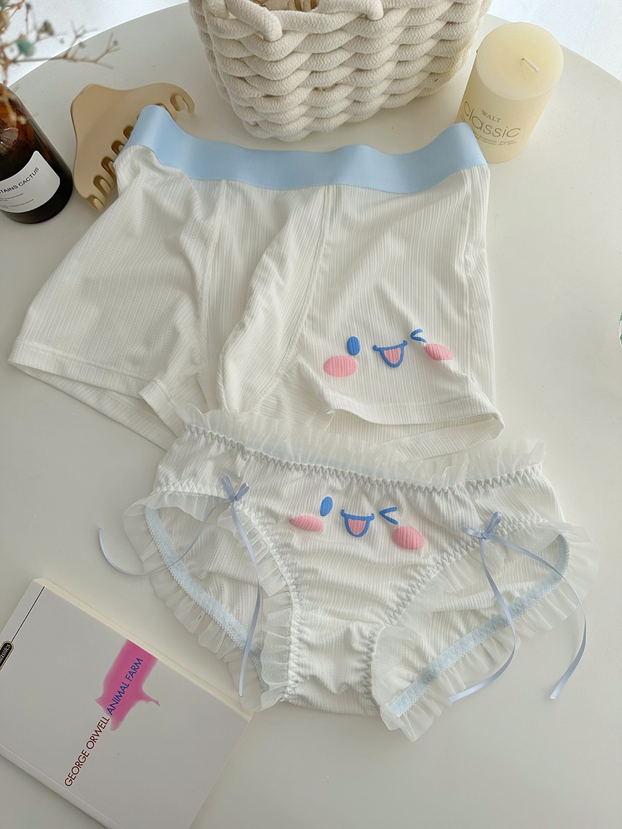 【1点ご購入 で10点プレゼントいたします】カップルパンツ男性1人と女性1人のアイスクリームのかわいいキャラクターの中腰