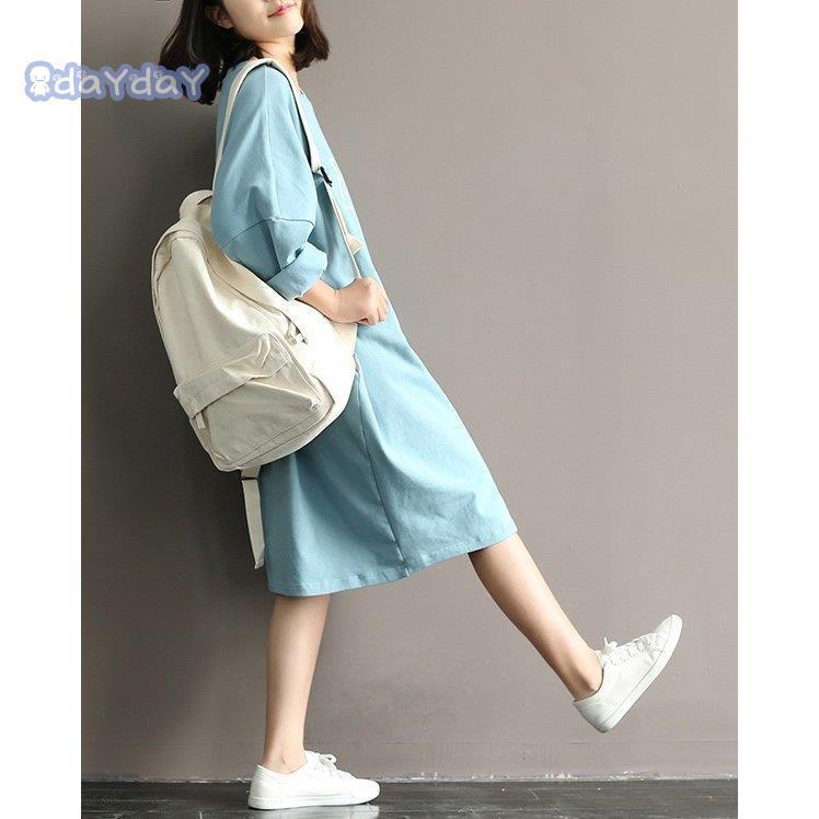 ワンピース レデイエロース 夏 無地 大きいサイズ 膝丈 カジュアル レディース おしゃれ ロング 体型カバー 森ガール