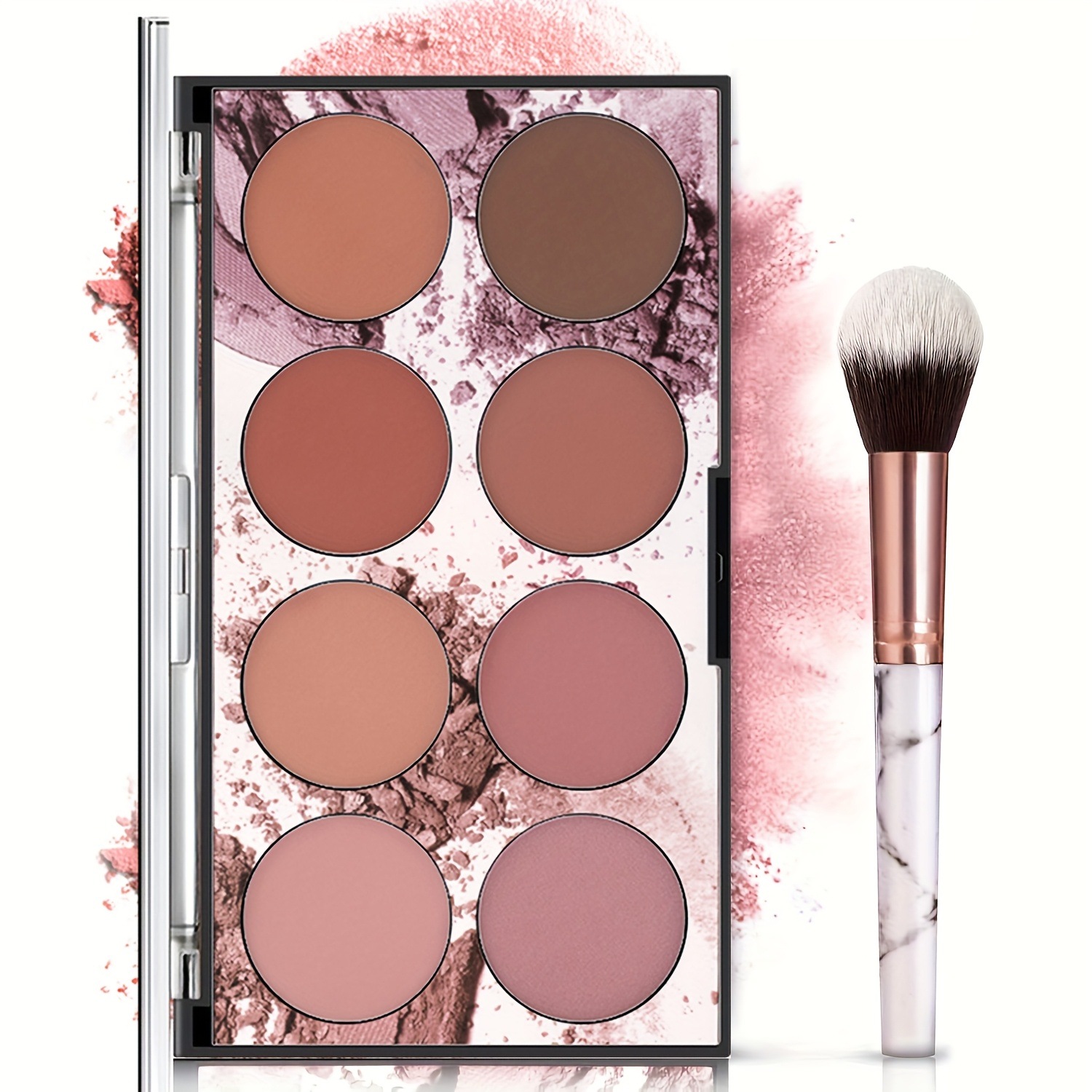 8色ブラッシュパレットマットミネラルブロッシーパウダー ブライトシャイマーフェイスブラッシュコントゥア＆ハイライツブラッシュプロフェショナル化粧用メイクアップ