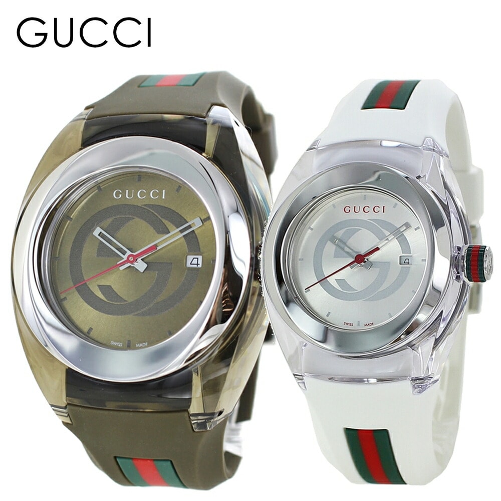 婚約 ギフト 贈り物 ペアウォッチ グッチ 腕時計 手表 結婚祝い 結婚記念日 プレゼント メンズ レディース SYNC シンク ラバー 夫婦 高級 時計 GUCCI カップル ペア ya137106