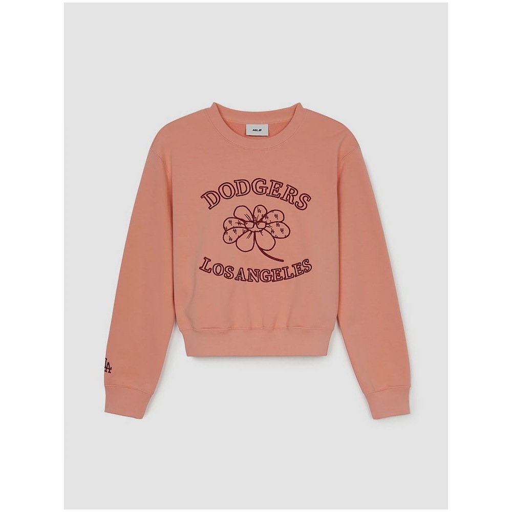 MLB 女性用フラワーグラフィッククロップスウェットシャツ LA (ピーチ) QHHC3FMTF0144-07PCS