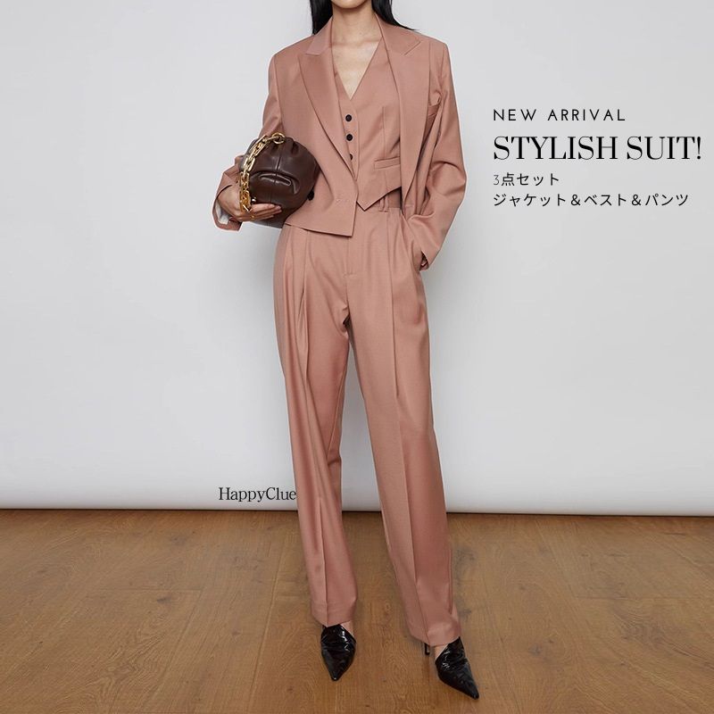 スリーピース スーツ おしゃれスーツ 春 秋 パンツスーツ スーツセット レディース 30代40代 卒業式 入学式 フォーマル 事務服 OLオフィス ビジネス 通勤 謝恩会 二次会 セレモニー 50代