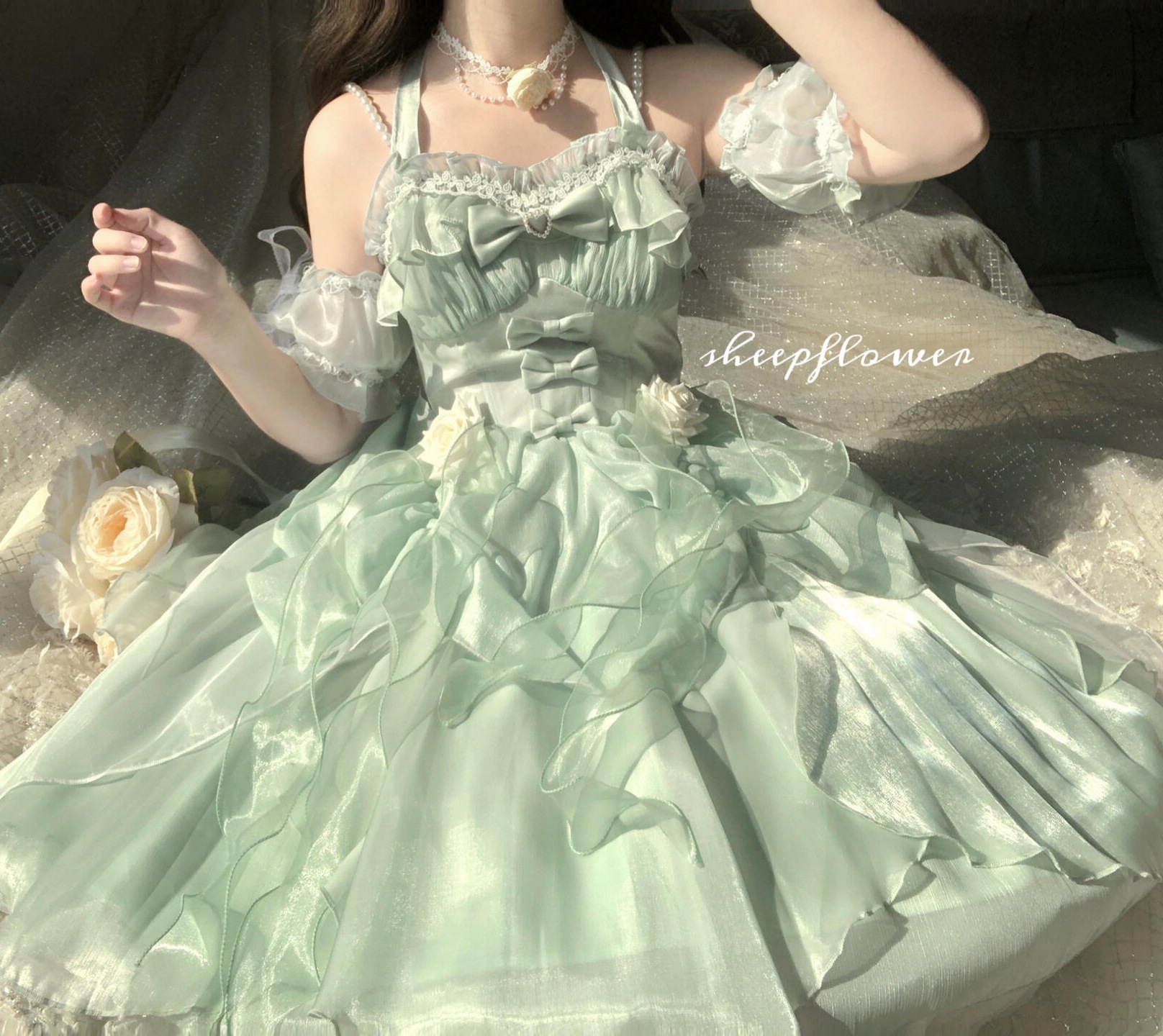 コスプレドレスロリータスカートワンピースグリーンjskロリータスーパーフェアリープリンセススカートロリータ
