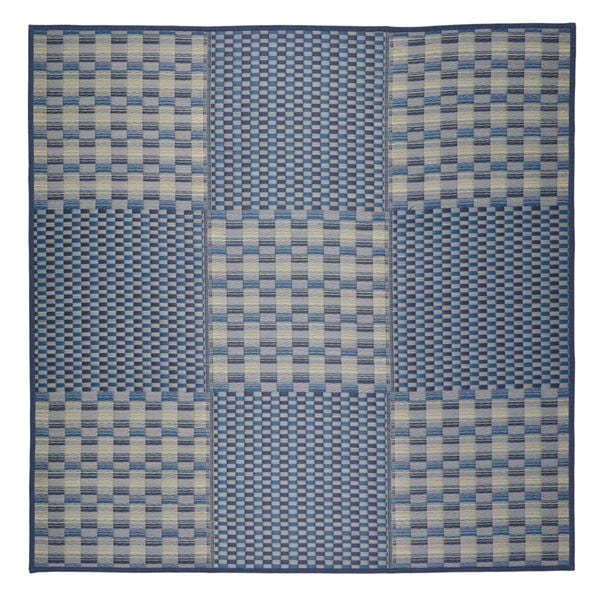 い草コンパクトパフラグ（裏貼り） 撥水 キハチ ブルー 約240x240cm