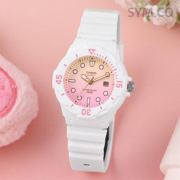 LRW-200H-4E2 回転ベゼル 子供 子供 学生 カジュアル 女の子 ウレタン時計 d