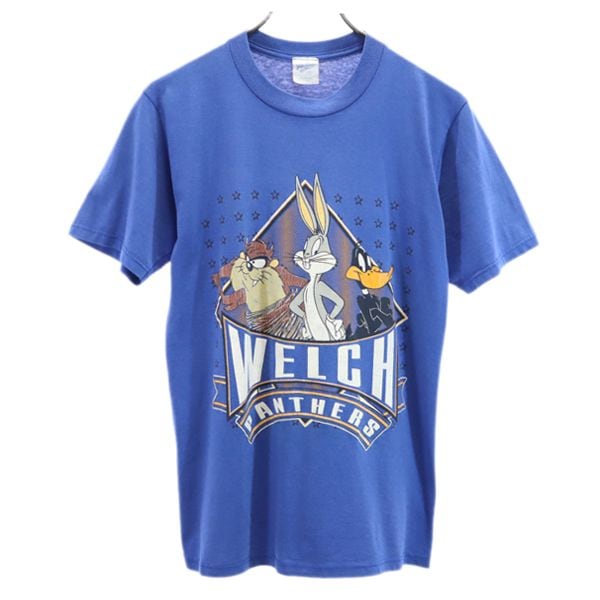 90s USA製 オールド ワーナーブロス バックスバニー 半袖 Tシャツ S ブルー系 メンズ