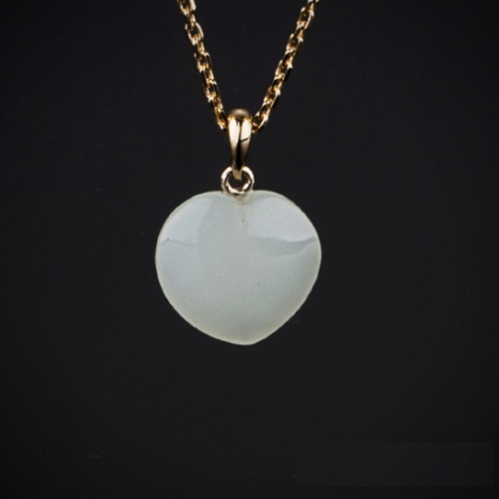 [HappyLooks]春川玉ハートメダルネックレス 韓国軟玉 チュンチョンオク鉱山 100％本物軟玉 玉名家 アクセサリー kj620
